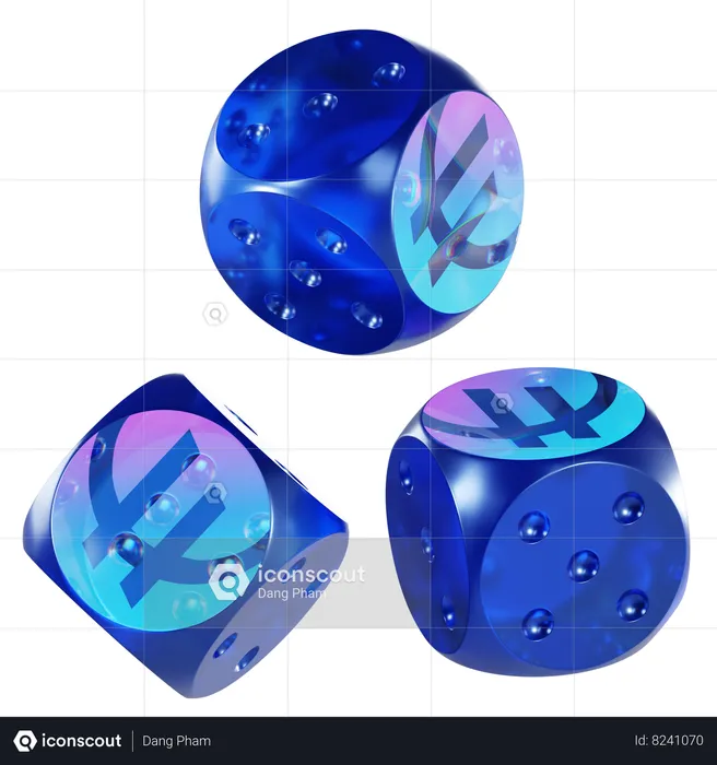 Eurs Glass Dice Crypto  3D Icon