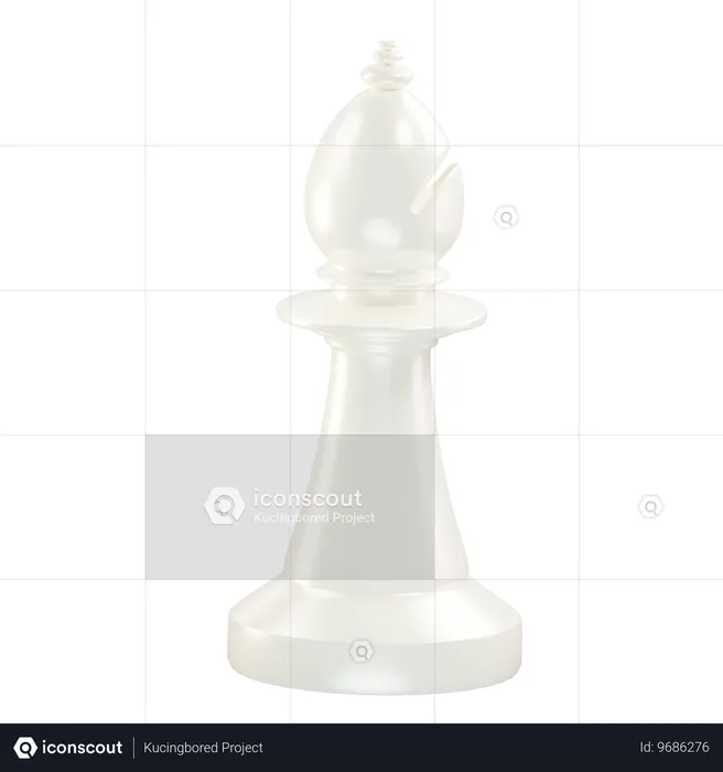 Pièce d'échecs évêque blanche  3D Icon