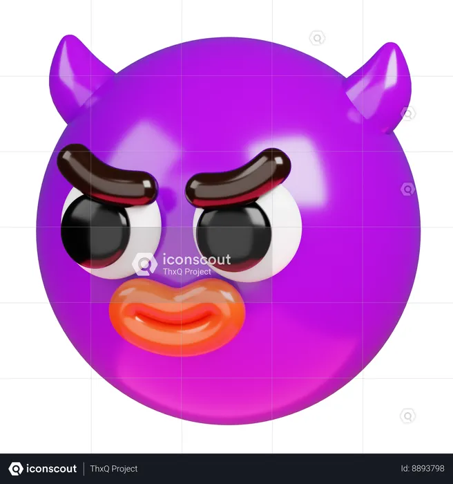 Evil Emoji Emoji 3D Icon