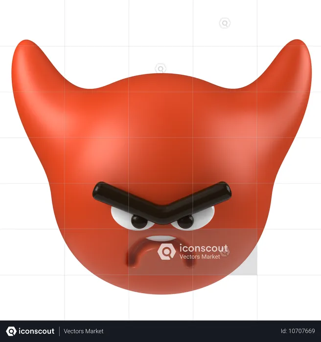 Evil Face  3D Icon