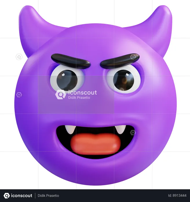 Evil Laugh Emoji 3D Icon
