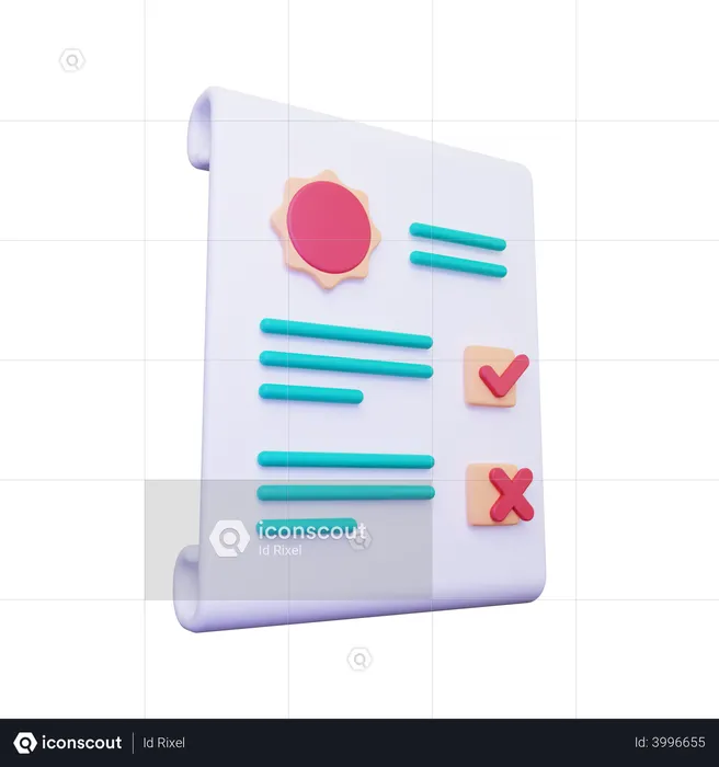 Exam  3D Icon