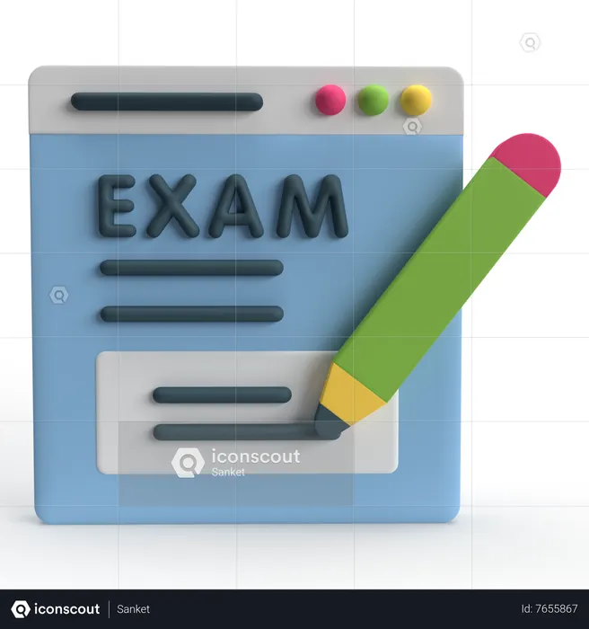 Exam  3D Icon