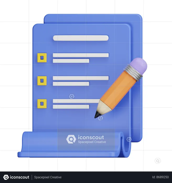 Exam Paper  3D Icon