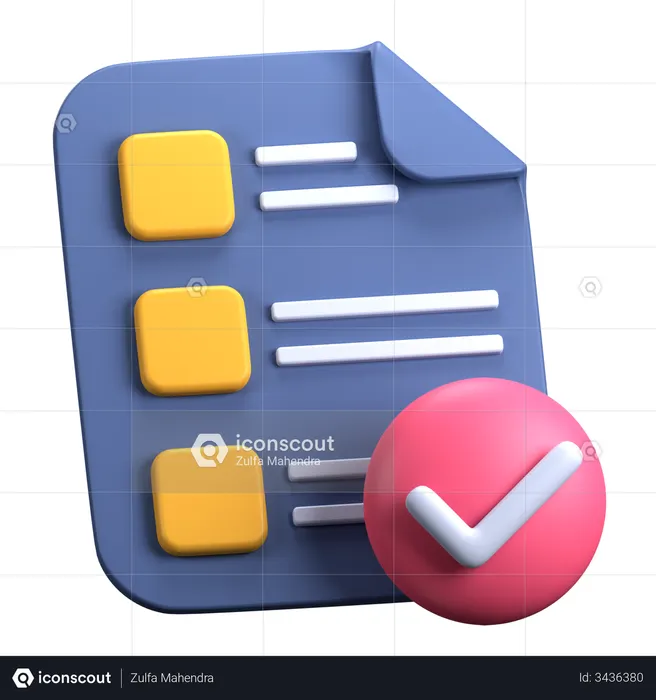 Exam Sheet  3D Icon
