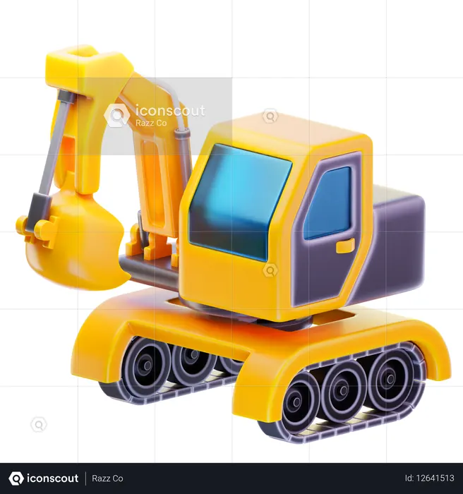 Excavator  3D Icon
