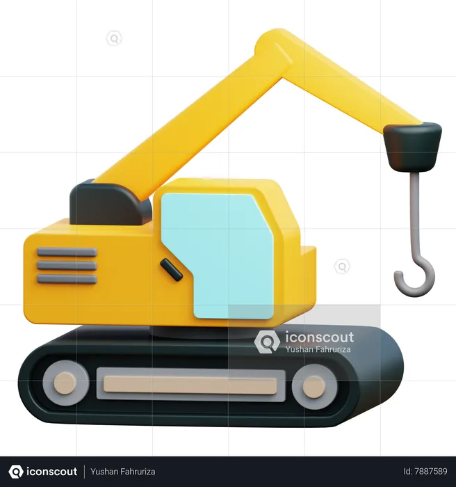 Excavator Crane  3D Icon