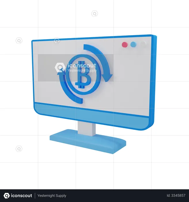 Exchange Bitcoin  3D Illustration