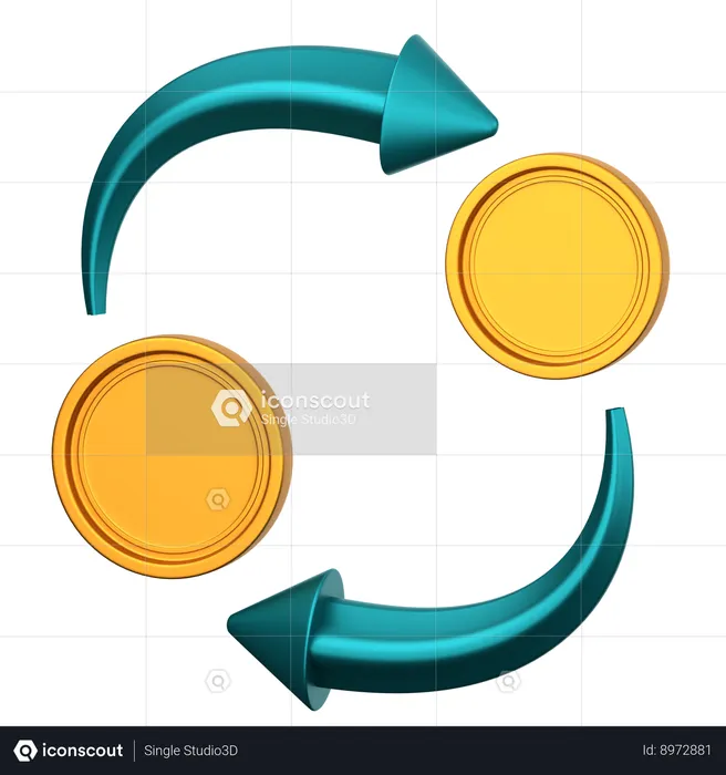 Exchange Coin  3D Icon