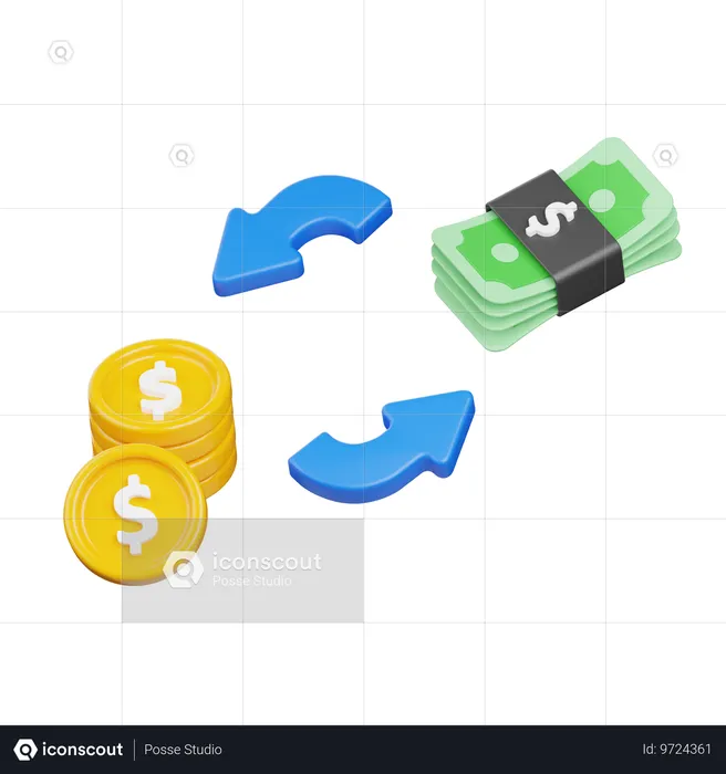 Exchange Currency  3D Icon