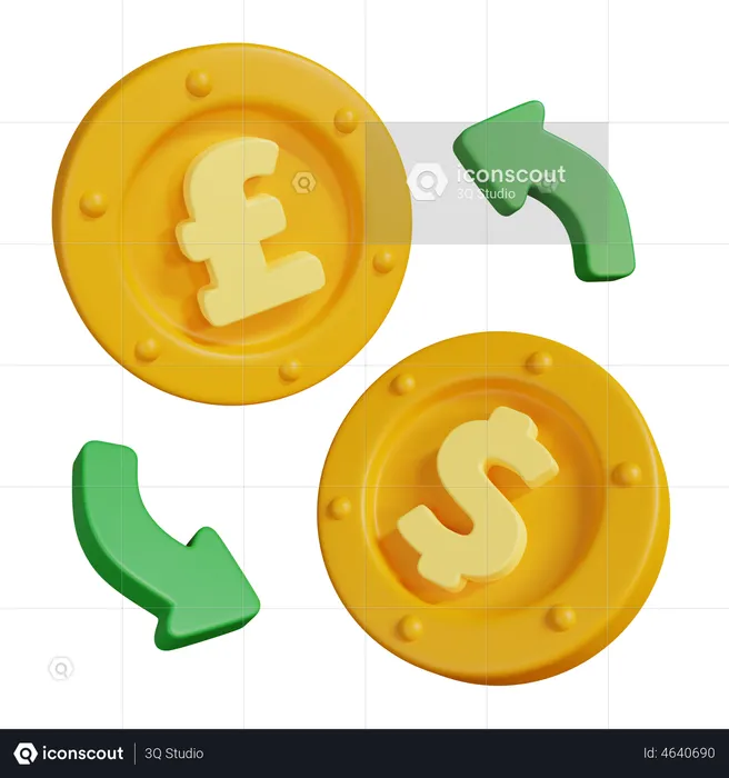 Exchange Currency  3D Illustration