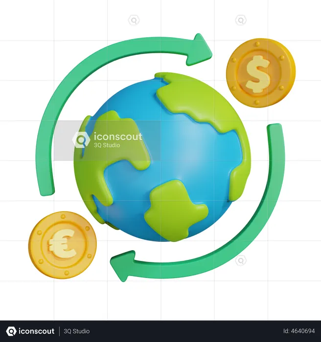 Exchange currency  3D Illustration