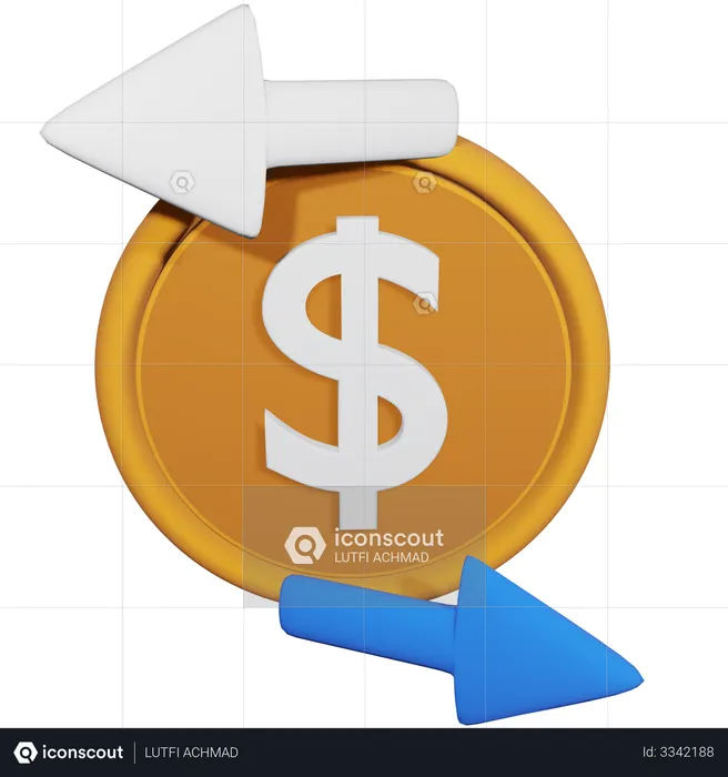 Exchange Money  3D Illustration