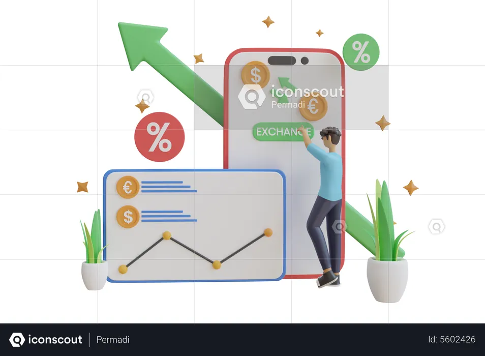 Exchange Rate  3D Illustration