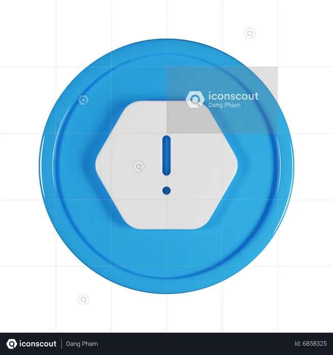 Exclamación hexagonal  3D Icon