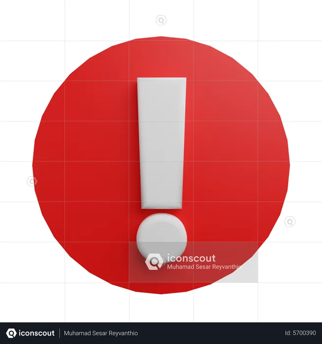 Exclamation mark  3D Icon
