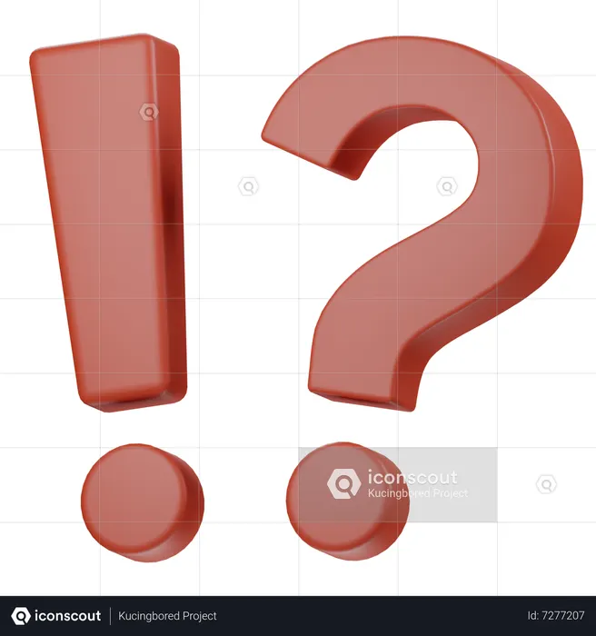 Exclamation Question Mark Emoji 3D Icon