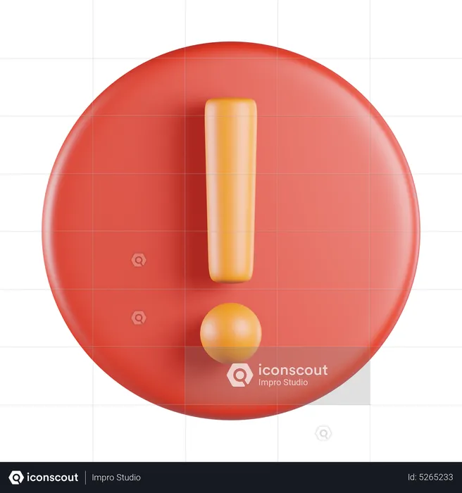 Exclamation Sign Circle  3D Icon