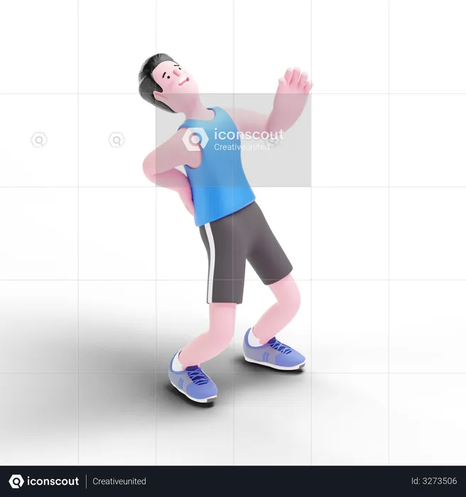 Exercício de costas de homem  3D Illustration
