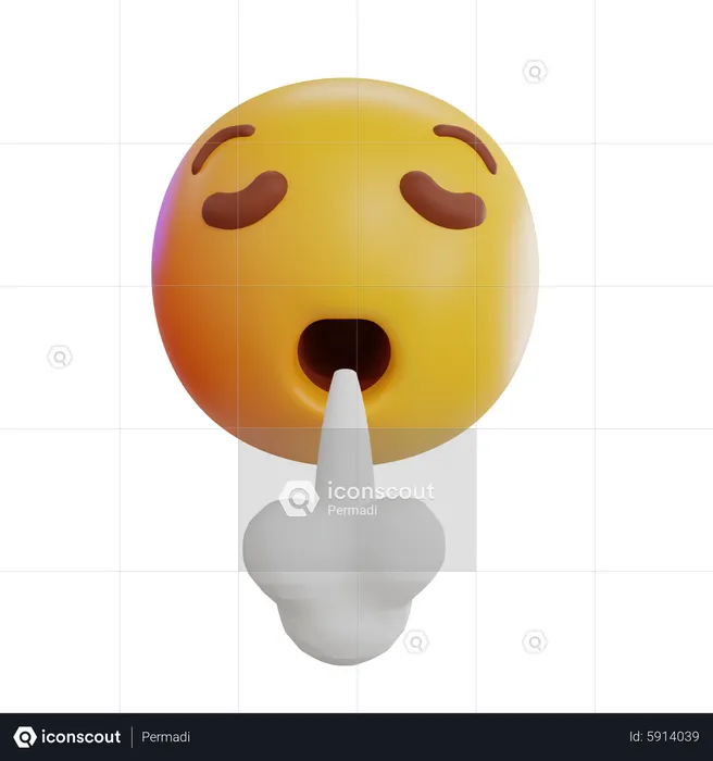 Exhaling Emoji Emoji 3D Icon