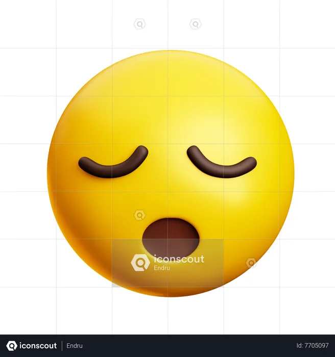 Exhausted Emoji 3D Icon