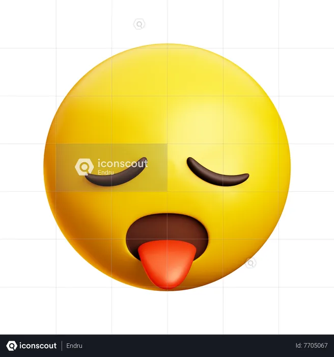 Exhausted Emoji 3D Icon