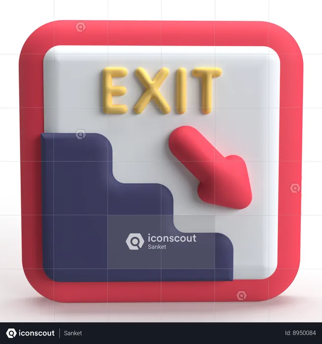 Exit  3D Icon