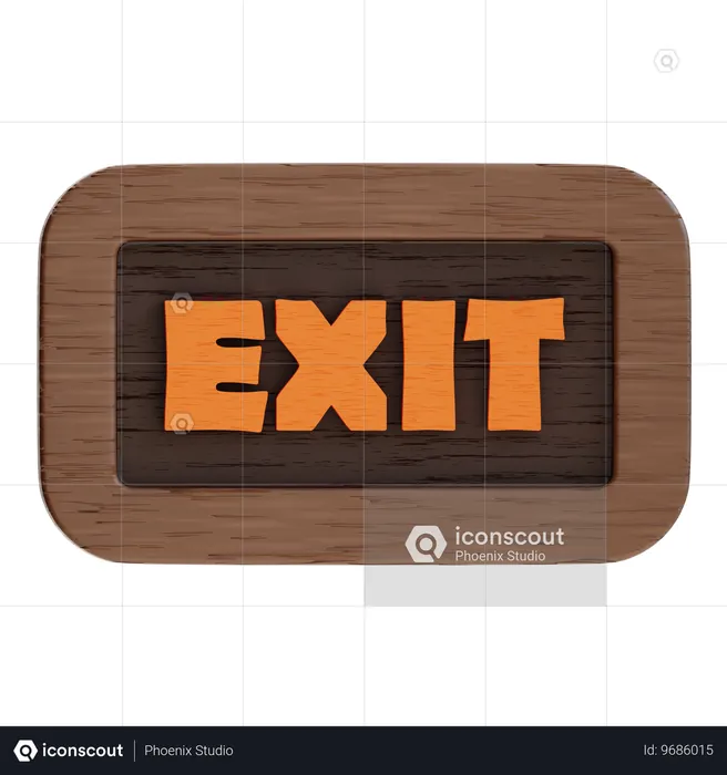 Exit Button  3D Icon
