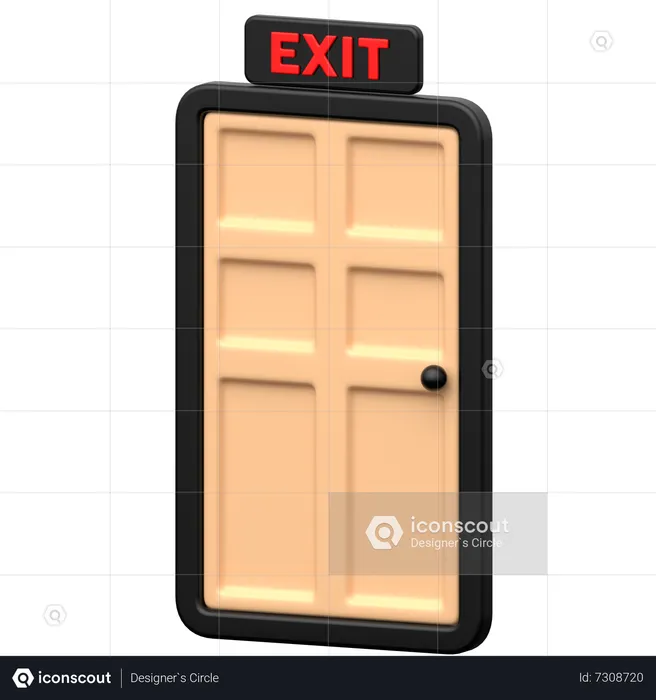 Exit Door  3D Icon