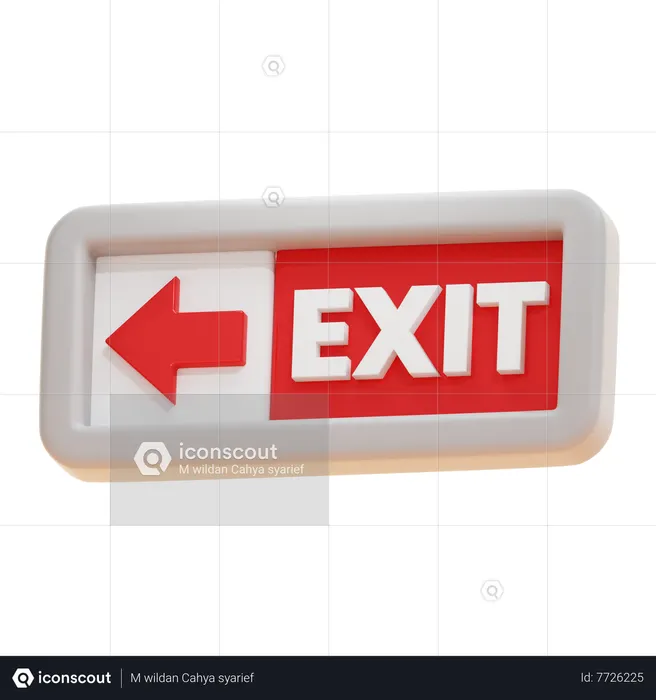EXIT SIGN  3D Icon