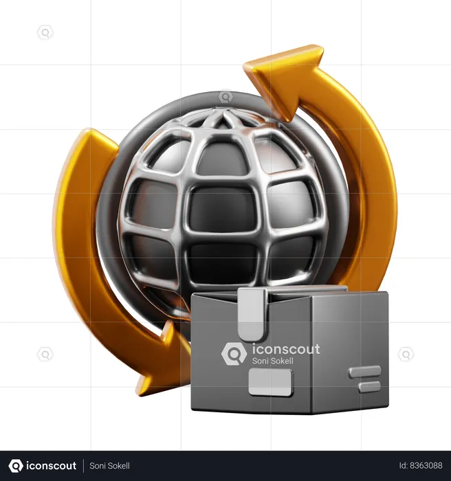 Livraison internationale  3D Icon