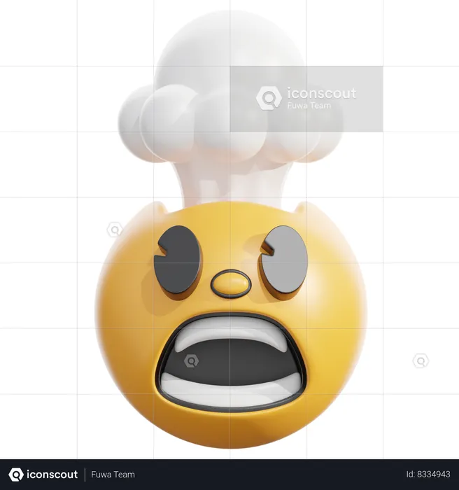 Exploding head Emoji 3D Icon