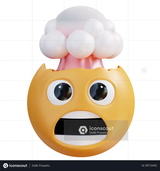 Exploding Head Emoji 3D Icon