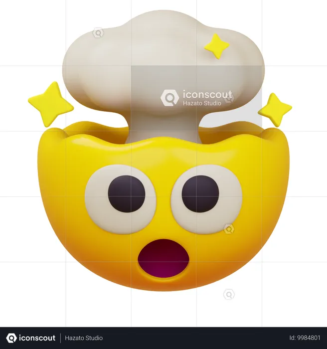 爆発する頭 Emoji 3D Icon