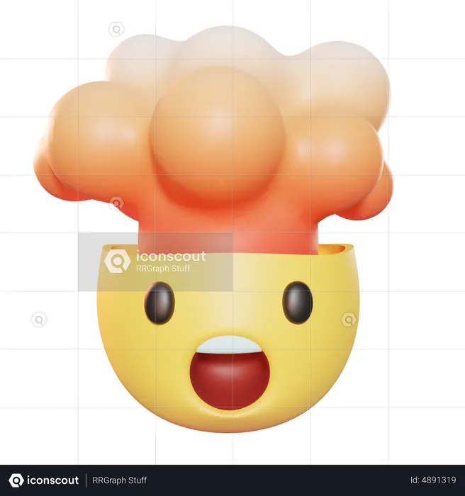 Exploding Head Emoji 3D Icon