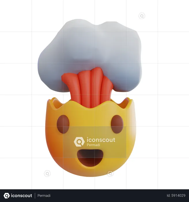 Premium Exploding Head Emoji Emoji 3D Icon download in PNG, OBJ or