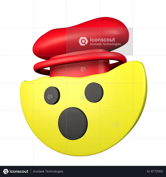 Exploding Head Face Emoji 3D Icon