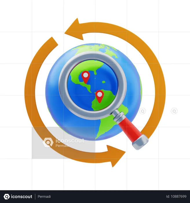 Exploración global  3D Icon