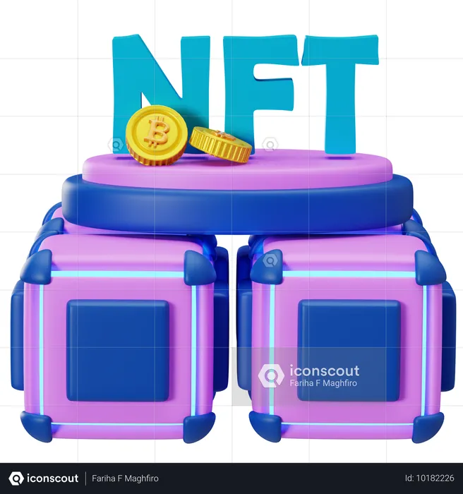 Exploration de la technologie Blockchain NFT  3D Illustration