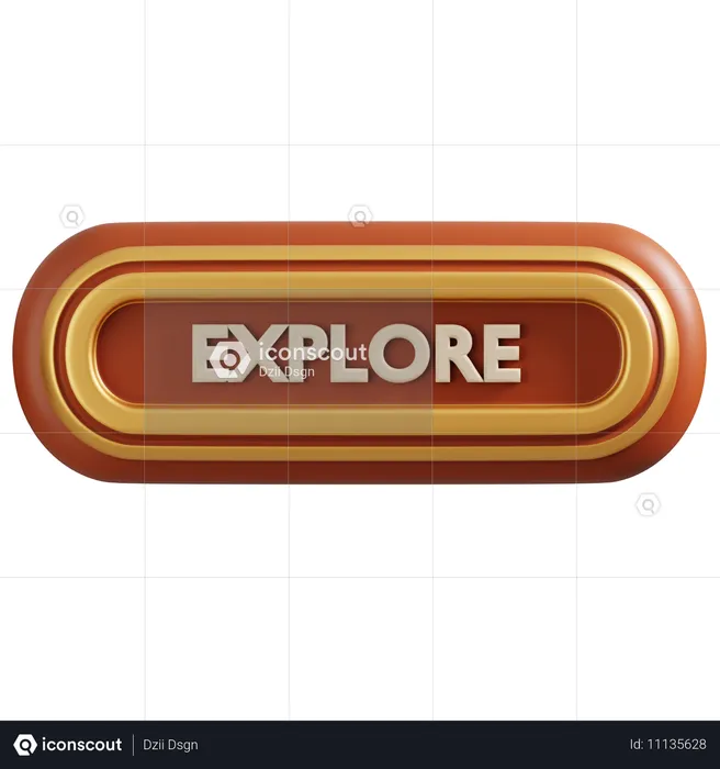 Explore button  3D Icon