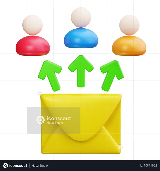 Explosion d'e-mails  3D Icon