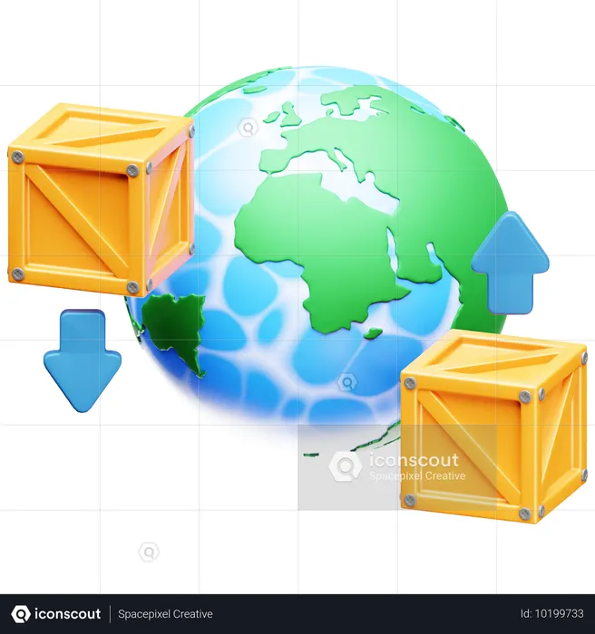 Export Import  3D Icon