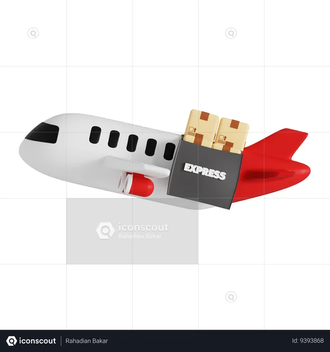 Express Delivery By Plane  3D Icon