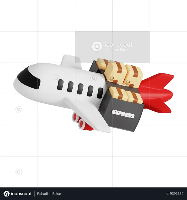 Express delivery by plane  3D Icon