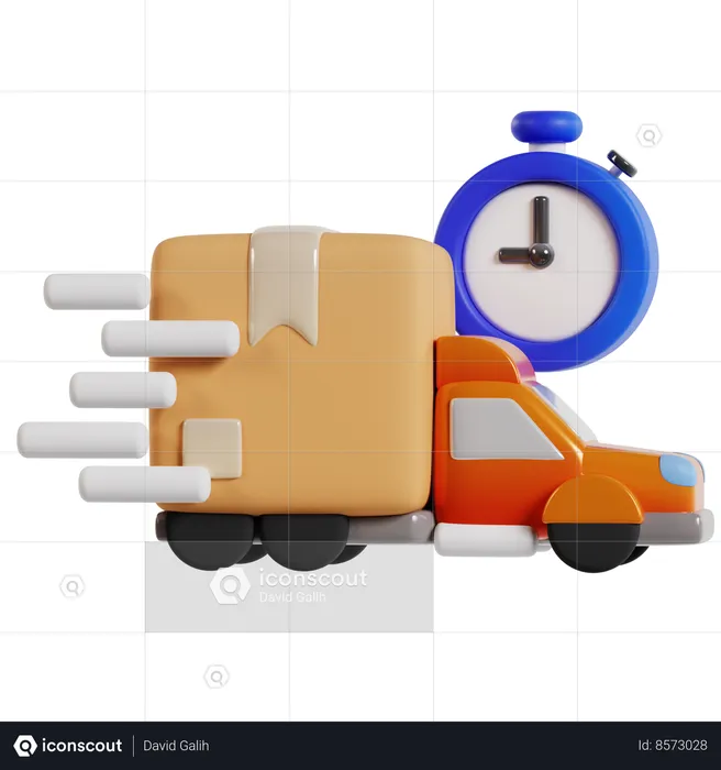 Express Delivery Truck Shopping  3D Icon