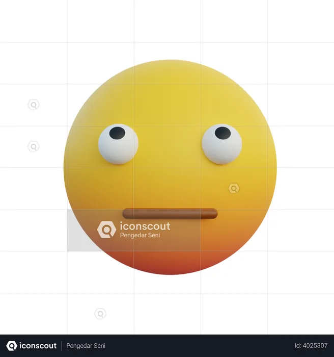 Emoticon de expressão olhando para cima Emoji 3D Emoji