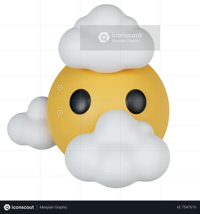 Expression Cloud Emoji 3D Icon