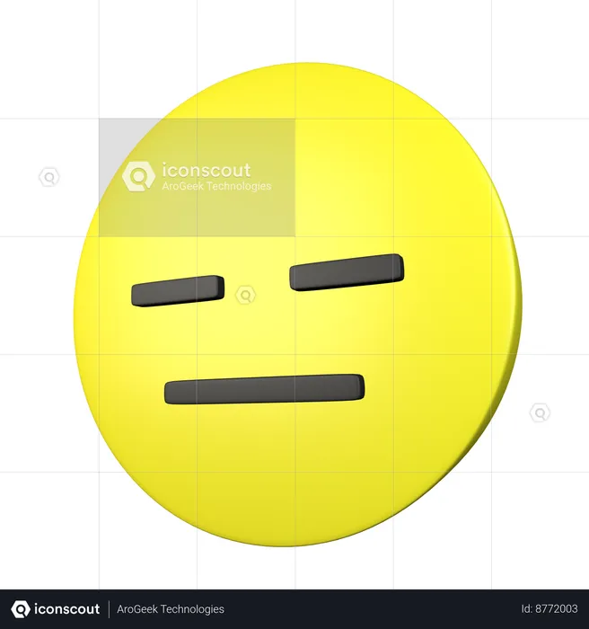 Expression Less Face Emoji 3D Icon
