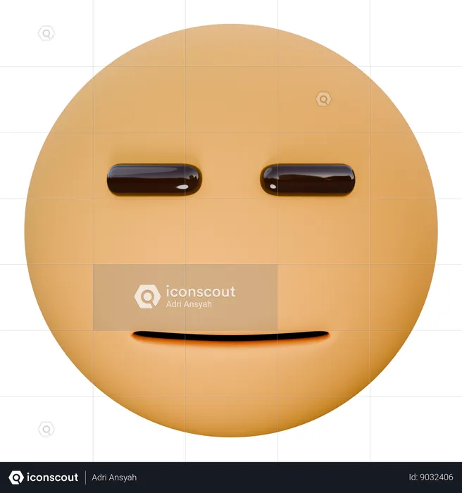 Expressionless Face Emoji 3D Icon