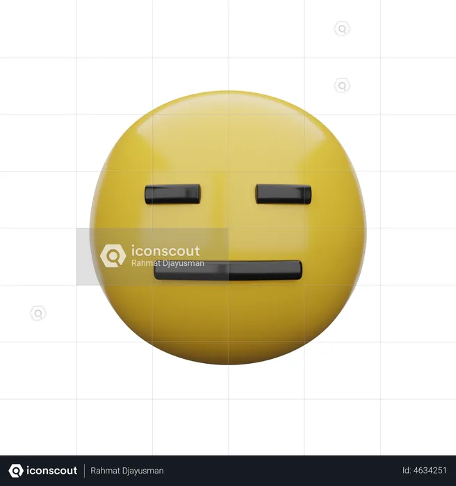 Expressionless Face Emoji 3D Emoji